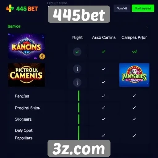 Comparação de jogos populares disponíveis no 445bet